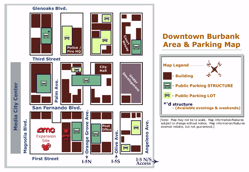 Downtown Burbank Parking Map